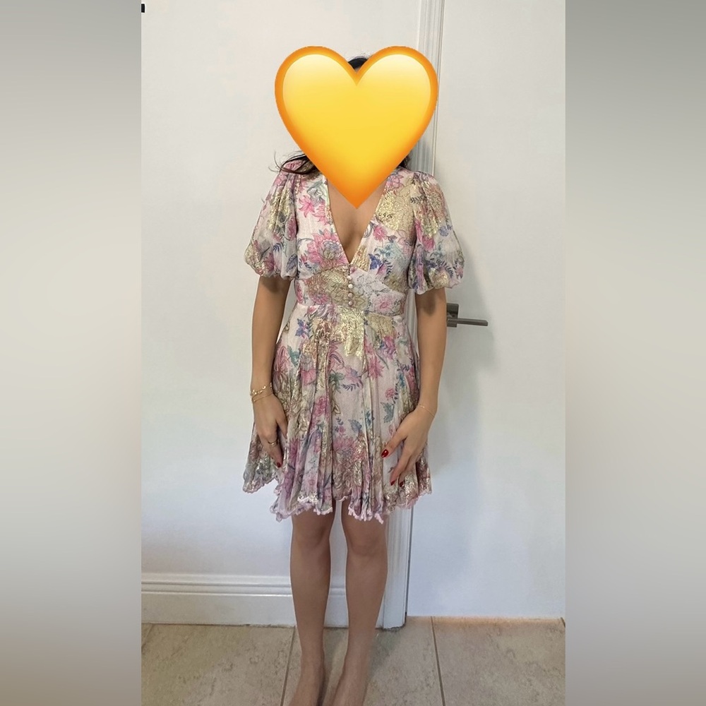 Hemant & Nandita Gold Floral Dress
